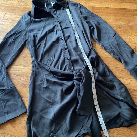 NWOT Princess Polly Bodeni Long Sleeve Button Down Black Mini Dress Size 2 - Picture 12 of 15